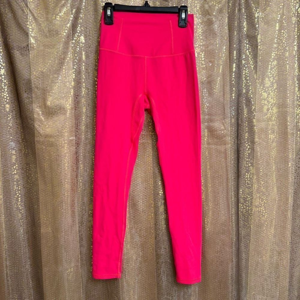 Free People Movement Never Better Coral Pink Leggings Electric Sunset XS